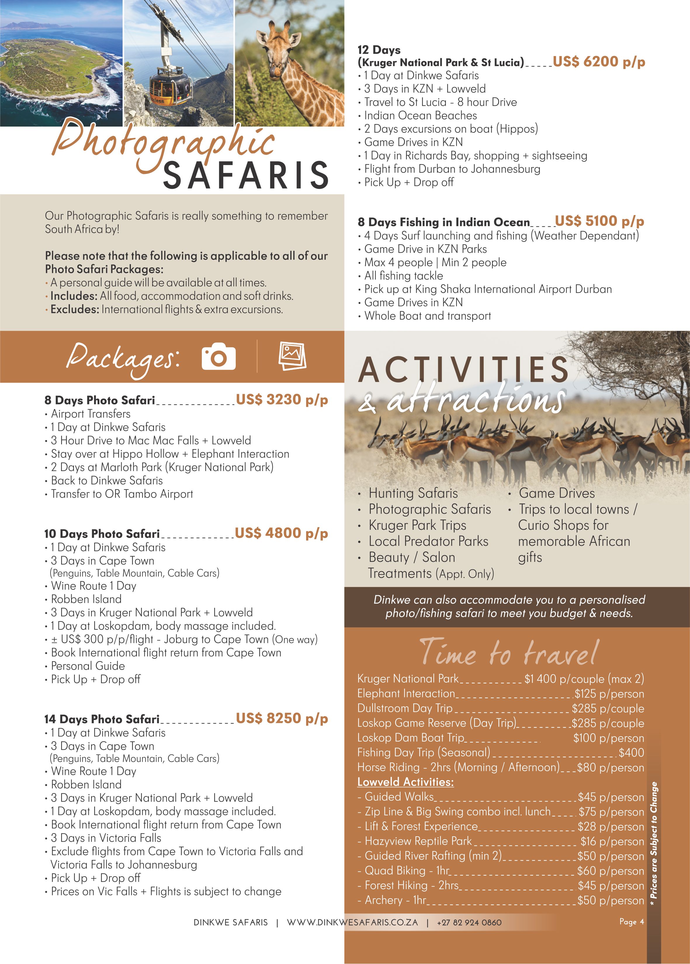 Dinkwe Safaris Hunting Photographic Packages